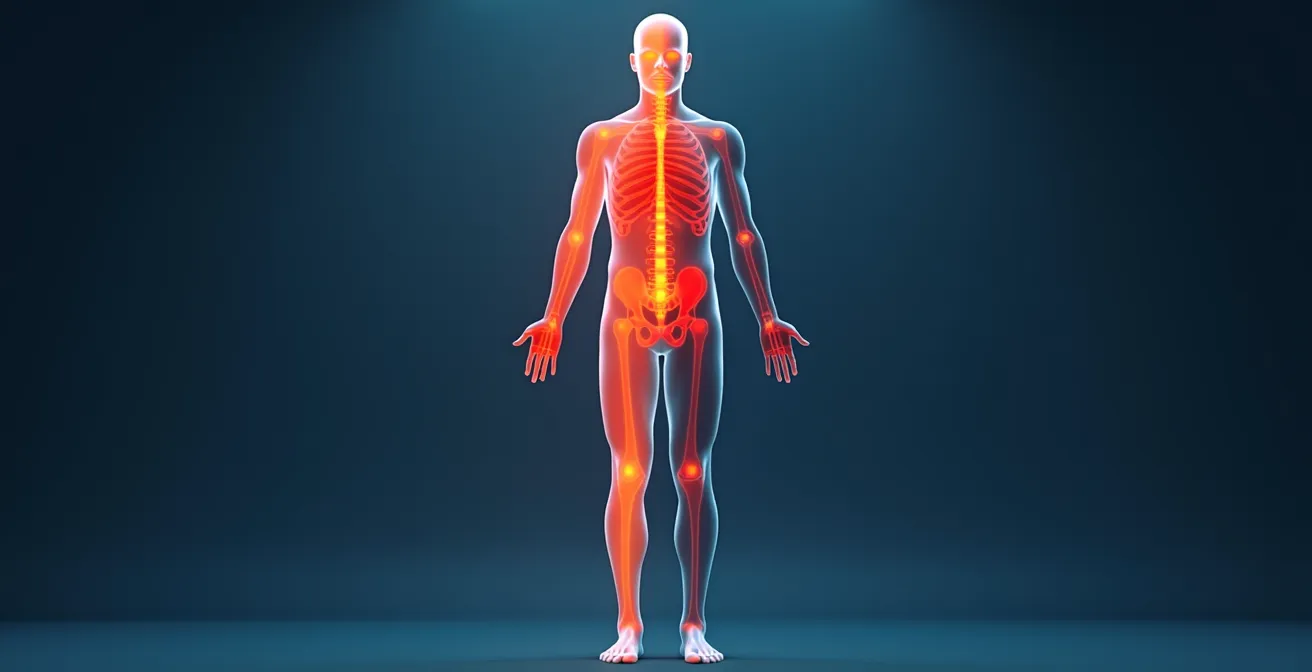 Silhouette humaine avec zones colorées montrant où se logent les différentes émotions dans le corps