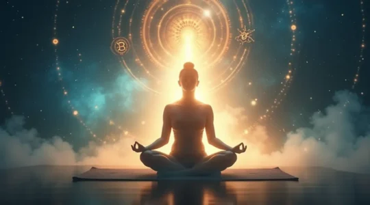 Représentation visuelle de l'essence spirituelle du yoga au-delà des postures physiques