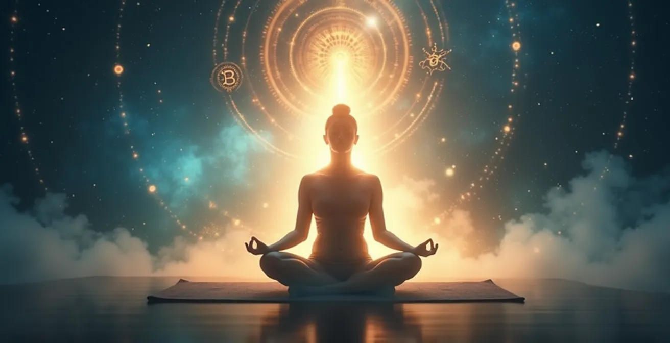 Représentation visuelle de l'essence spirituelle du yoga au-delà des postures physiques