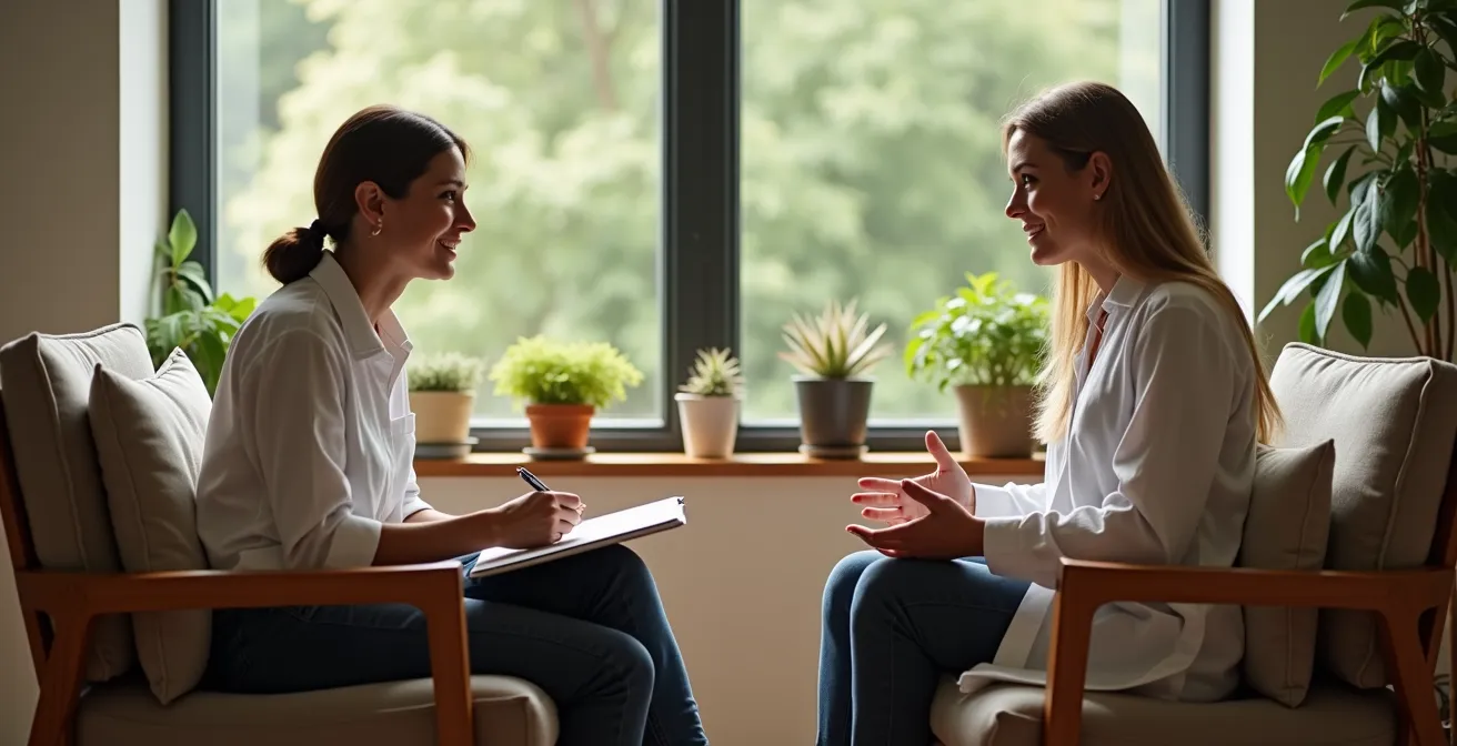 Consultation de naturopathie avec bilan de vitalité montrant l'approche globale du praticien