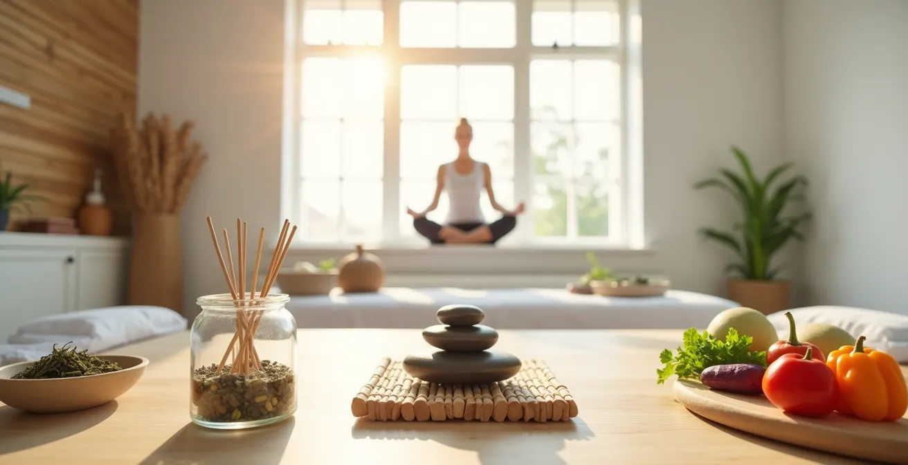 Les cinq piliers de la médecine traditionnelle chinoise illustrés dans un cabinet français