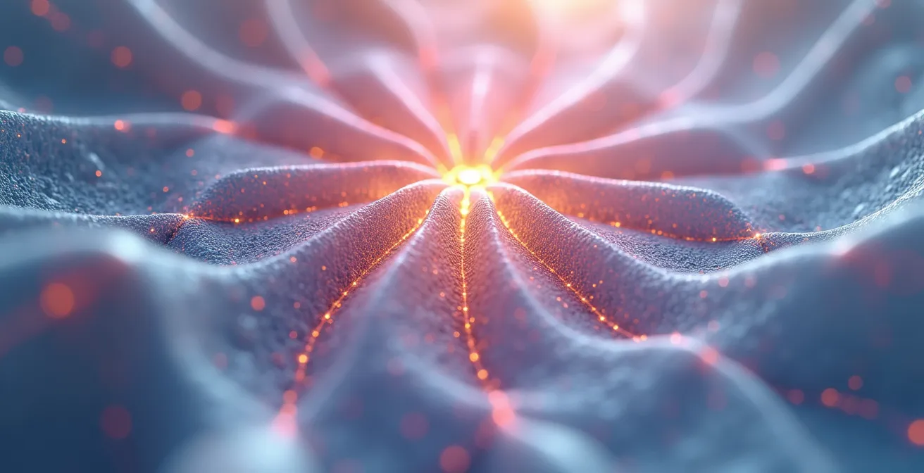 Visualisation macro du réseau fascial interconnecté du corps humain