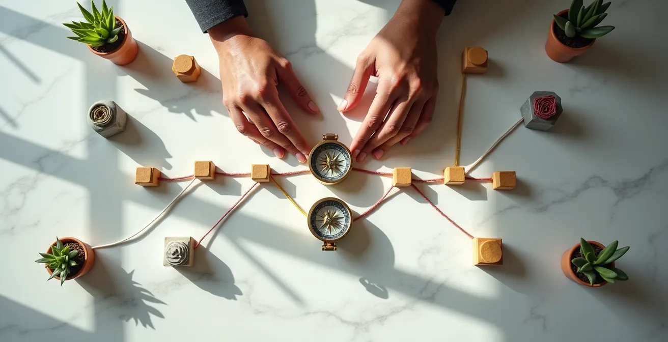 Visualisation du processus de co-création entre coach et client avec outils personnalisés