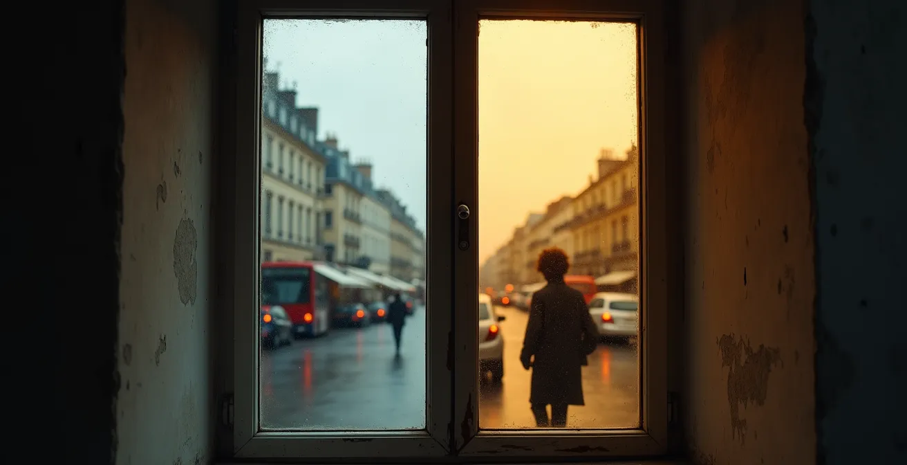 Fenêtre avec vue double symbolisant le changement de perspective cognitive